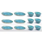 Servizio Piatti da Aperitivo 12 Pezzi in Gres Colorato di Design Moderno - Simba Viadurini