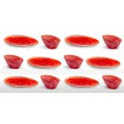 Servizio Piatti da Aperitivo 12 Pezzi in Gres Colorato di Design Moderno - Simba Viadurini