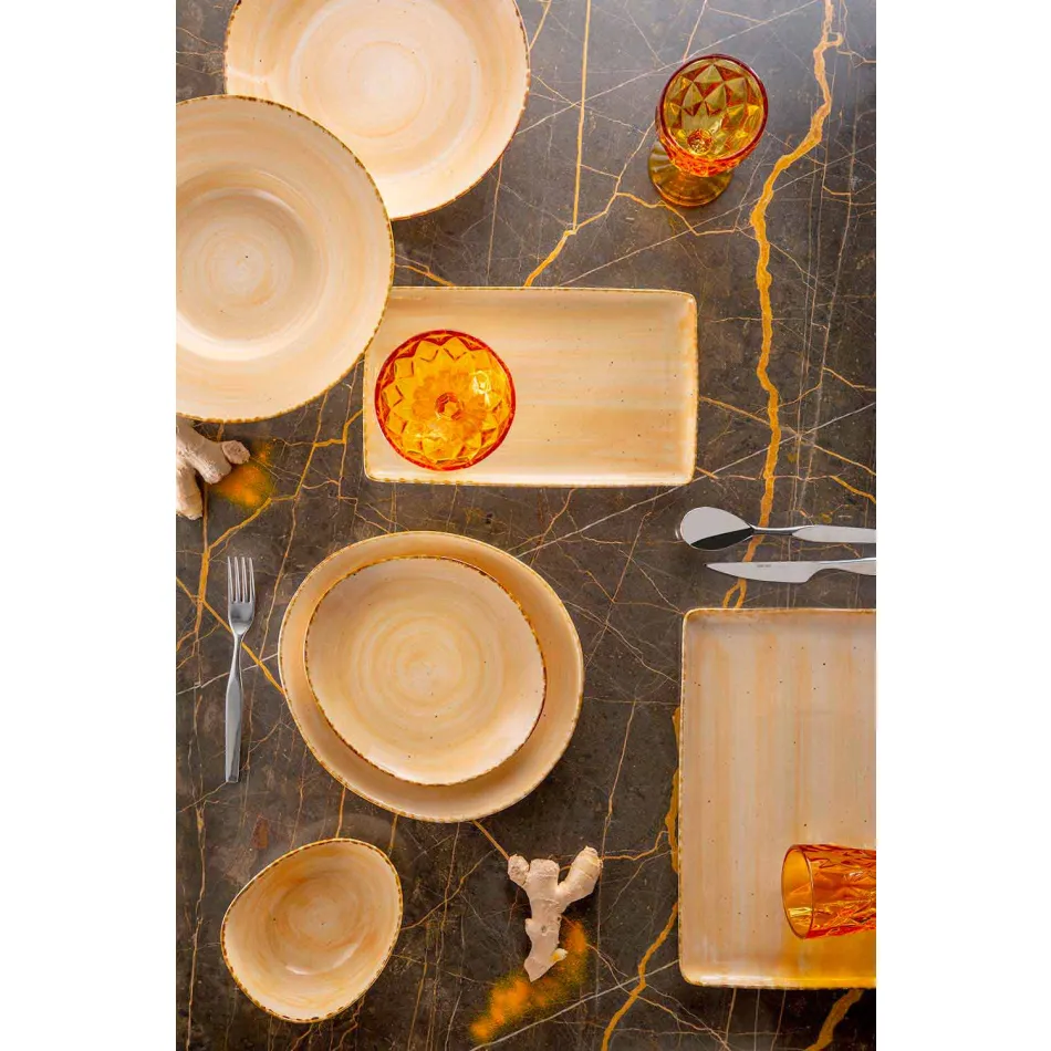 Servizio Piatti da Aperitivo 12 Pezzi in Gres Colorato di Design Moderno - Simba Viadurini