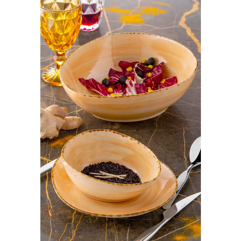 Servizio Piatti da Aperitivo 12 Pezzi in Gres Colorato di Design Moderno - Simba Viadurini