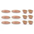 Servizio Piatti da Aperitivo 12 Pezzi in Gres Colorato di Design Moderno - Simba Viadurini