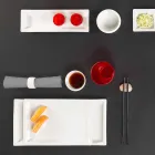 Servizio Piatti da Pranzo Bianchi in Porcellana Moderni 25 Pezzi - Basale Viadurini