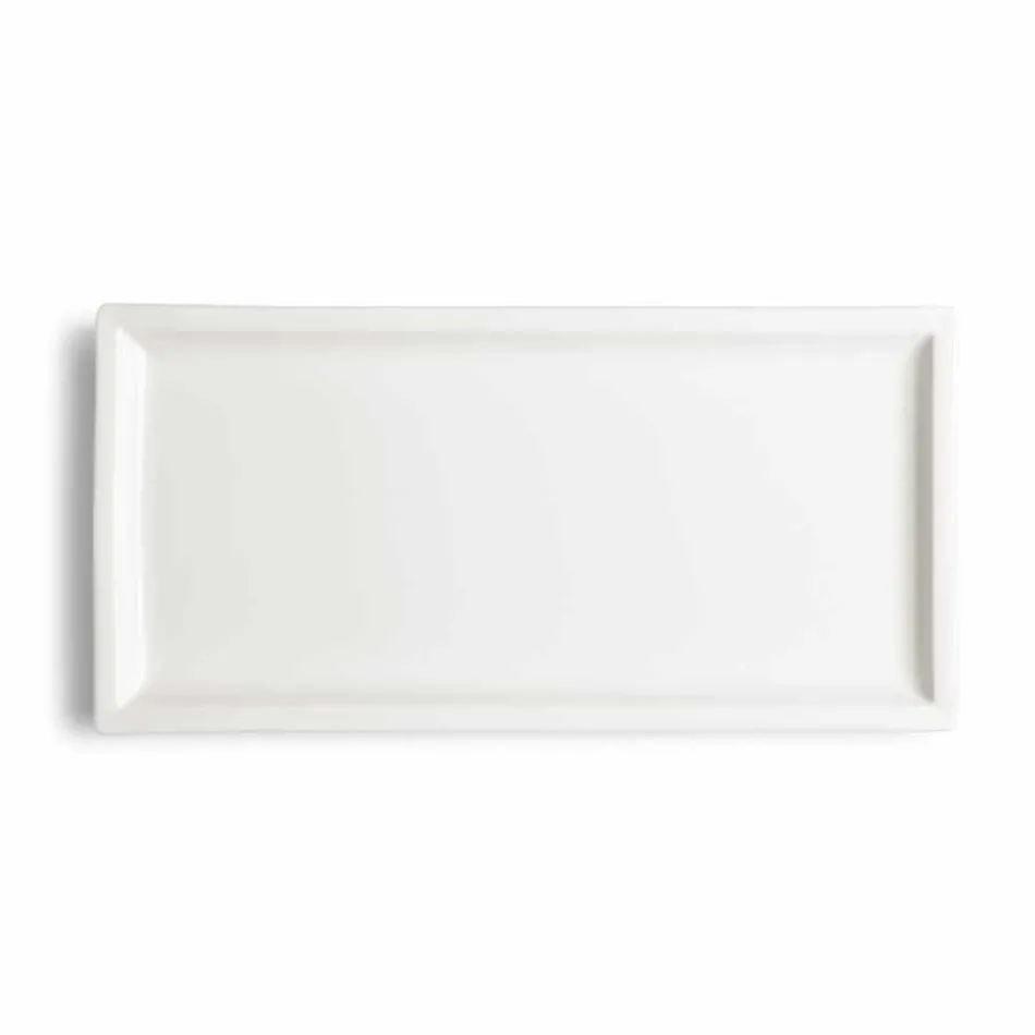 Servizio Piatti da Pranzo Bianchi in Porcellana Moderni 25 Pezzi - Basale Viadurini