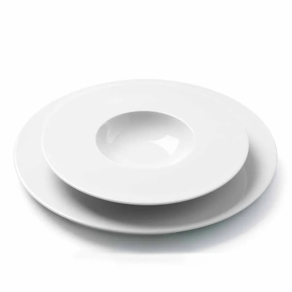 Servizio Piatti Moderni ed Elaganti da Pranzo in Porcellana 24 Pezzi - Telescopo Viadurini