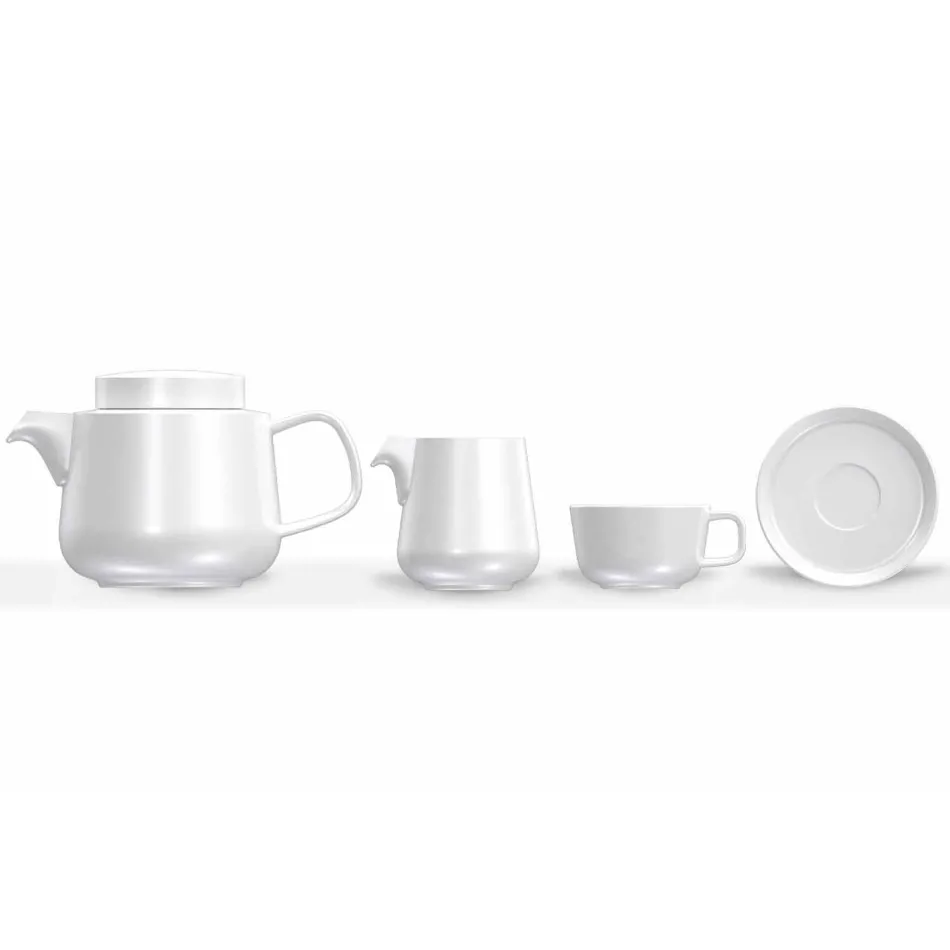 Servizio Tazza e Sottotazza con Teiera e Lattiera Porcellana 14 Pezzi - Artico Viadurini