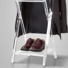 Servomuto da Camera Pieghevole in Cristallo Acrilico Trasparente - Stecla Viadurini