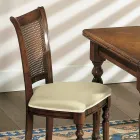 Set 2 Sedie in Legno Noce e Tessuto con Gambe Tornite Made in Italy - Biotite Viadurini