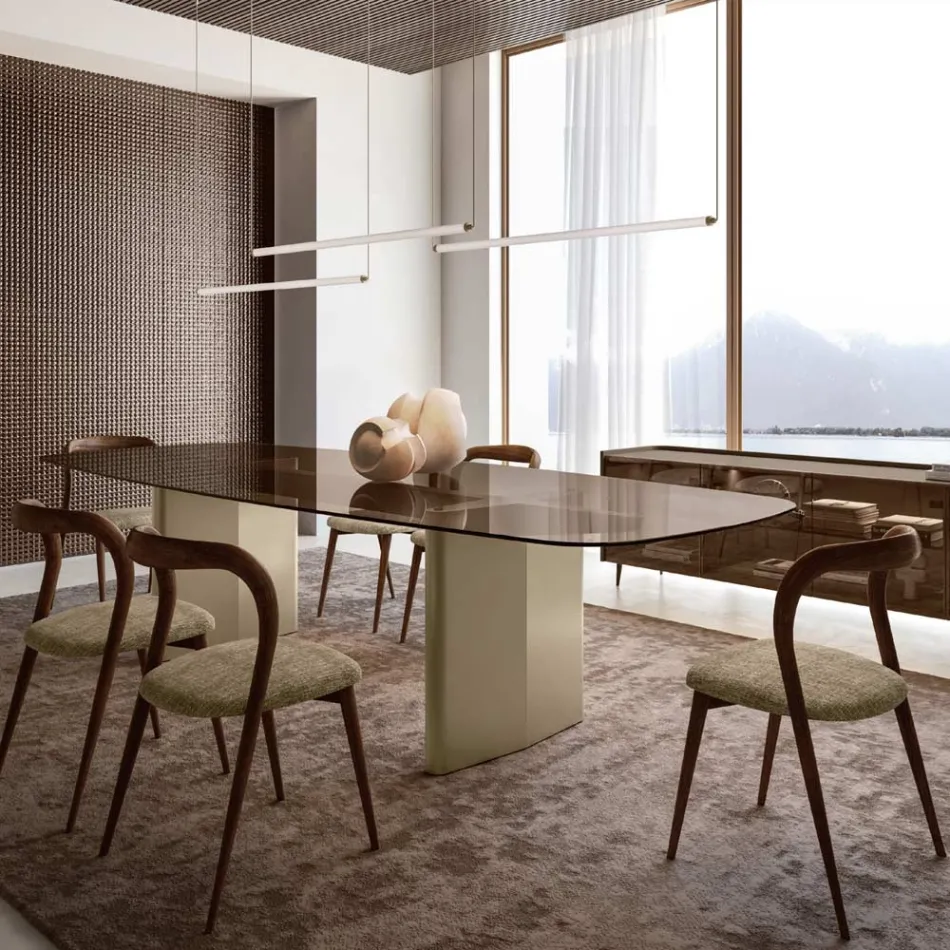 Set 4 Sedie da Pranzo Eleganti in Legno Massello di Design Made in Italy - Numa Viadurini
