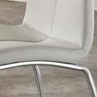 Set 4 sedie design moderno in ecopelle e metallo cromato Alba Viadurini