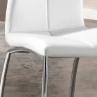 Set 4 sedie design moderno in ecopelle e metallo cromato Alba Viadurini