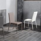 Set 4 sedie moderne in ecopelle bianche, grigie o tortora Dora Viadurini
