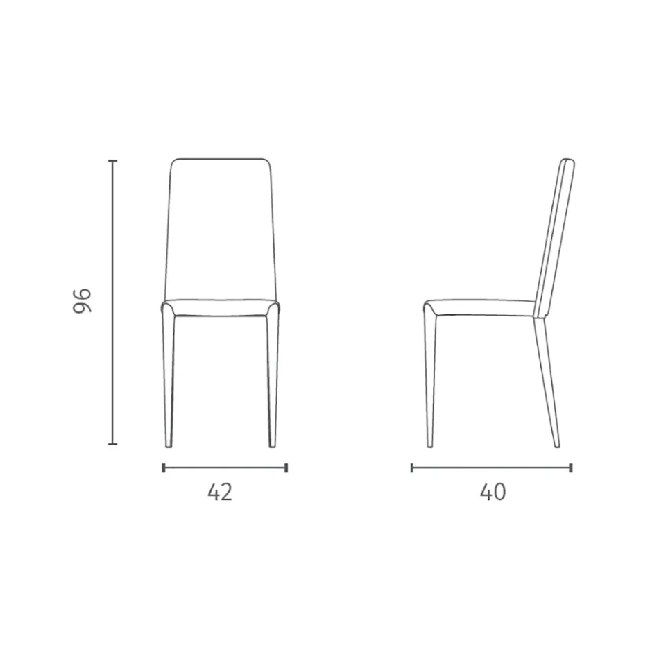 Set 4 sedie moderne in ecopelle bianche, grigie o tortora - Dora Viadurini