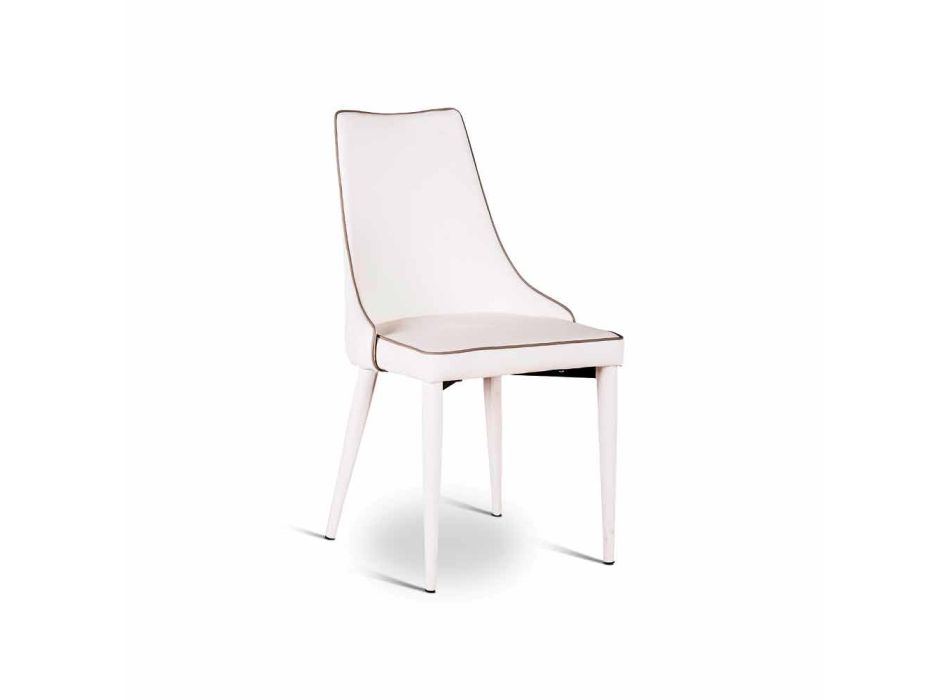 Set 4 sedie moderne in ecopelle bianche o grigie Ofelia Viadurini