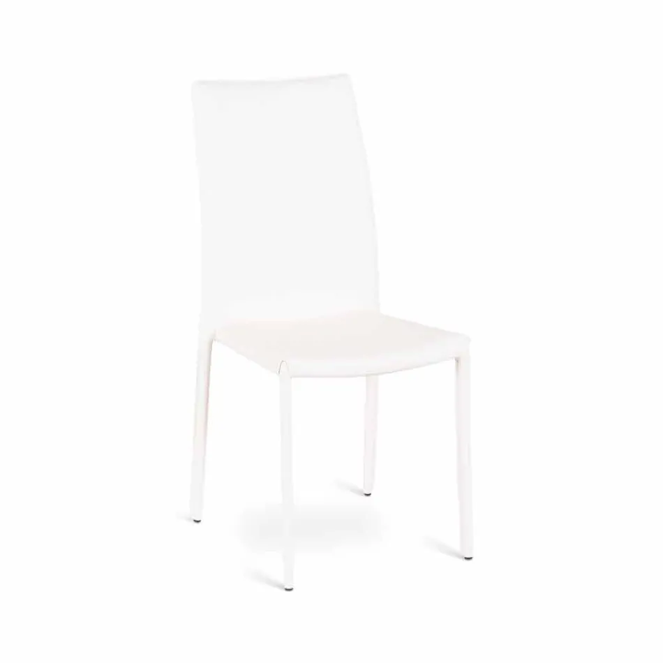 Set 4 sedie moderne in ecopelle Gioia, interamente rivestite Viadurini