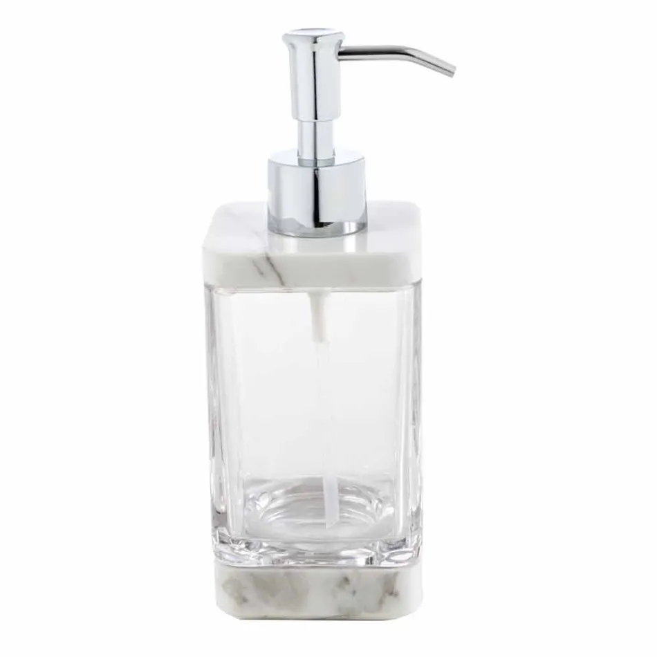 Set accessori da bagno moderno in marmo Calacatta e vetro Carona Viadurini