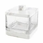 Set accessori da bagno moderno in marmo Calacatta e vetro Carona Viadurini