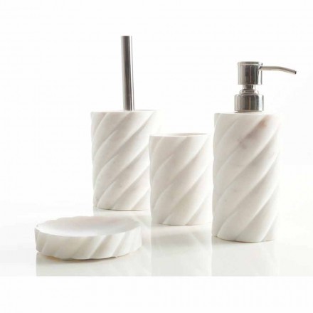 Set accessori di design da bagno in marmo di Calacatta Monza Viadurini