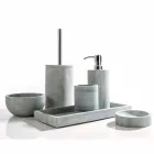 Set accessori moderni da bagno in pietra grigia Montale Viadurini