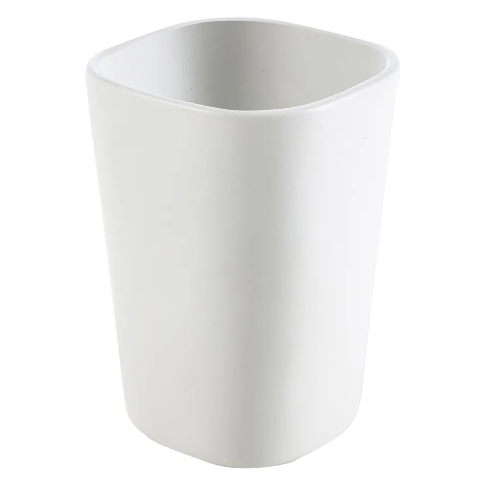 Set accessori moderni per bagno in ceramica e legno Carsoli Viadurini