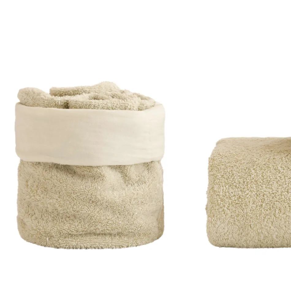 Set Bagno 8 Pezzi in Spugna di Puro Cotone Tutto Tinto in Capo - Smooth Viadurini