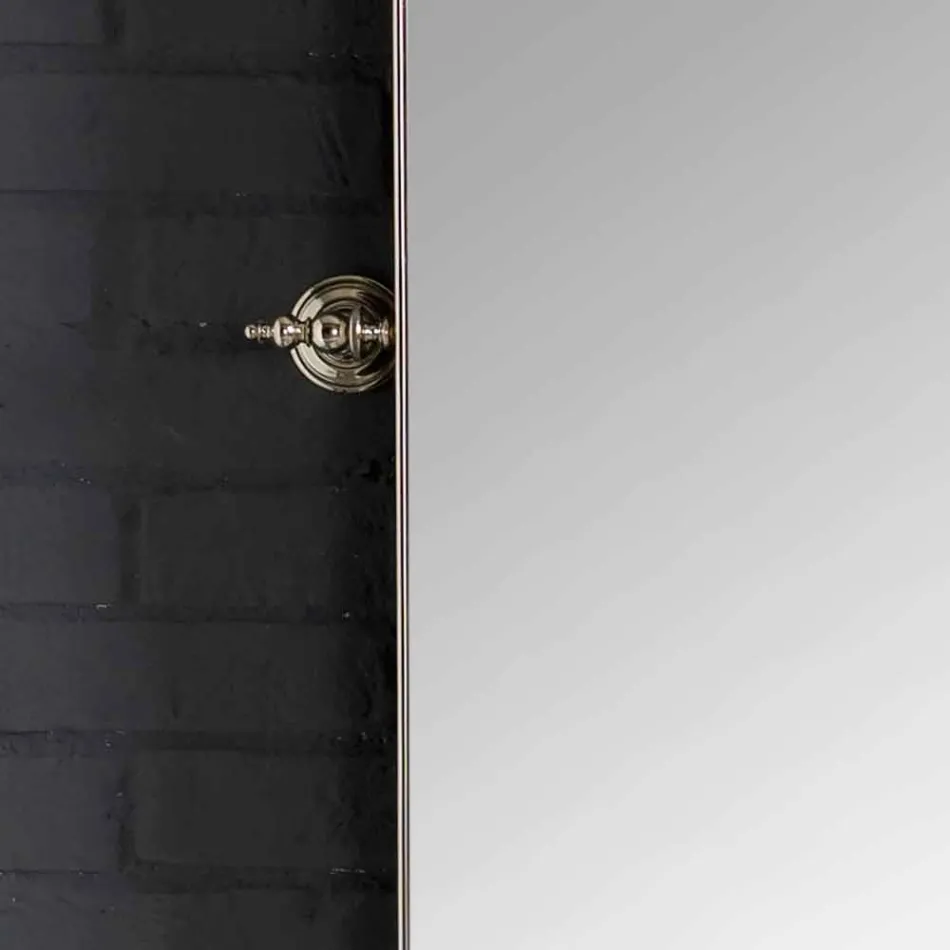 Set bagno con consolle doppia in ceramica bianca su struttura Linear Viadurini