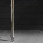 Set bagno con consolle doppia in ceramica bianca su struttura Linear Viadurini