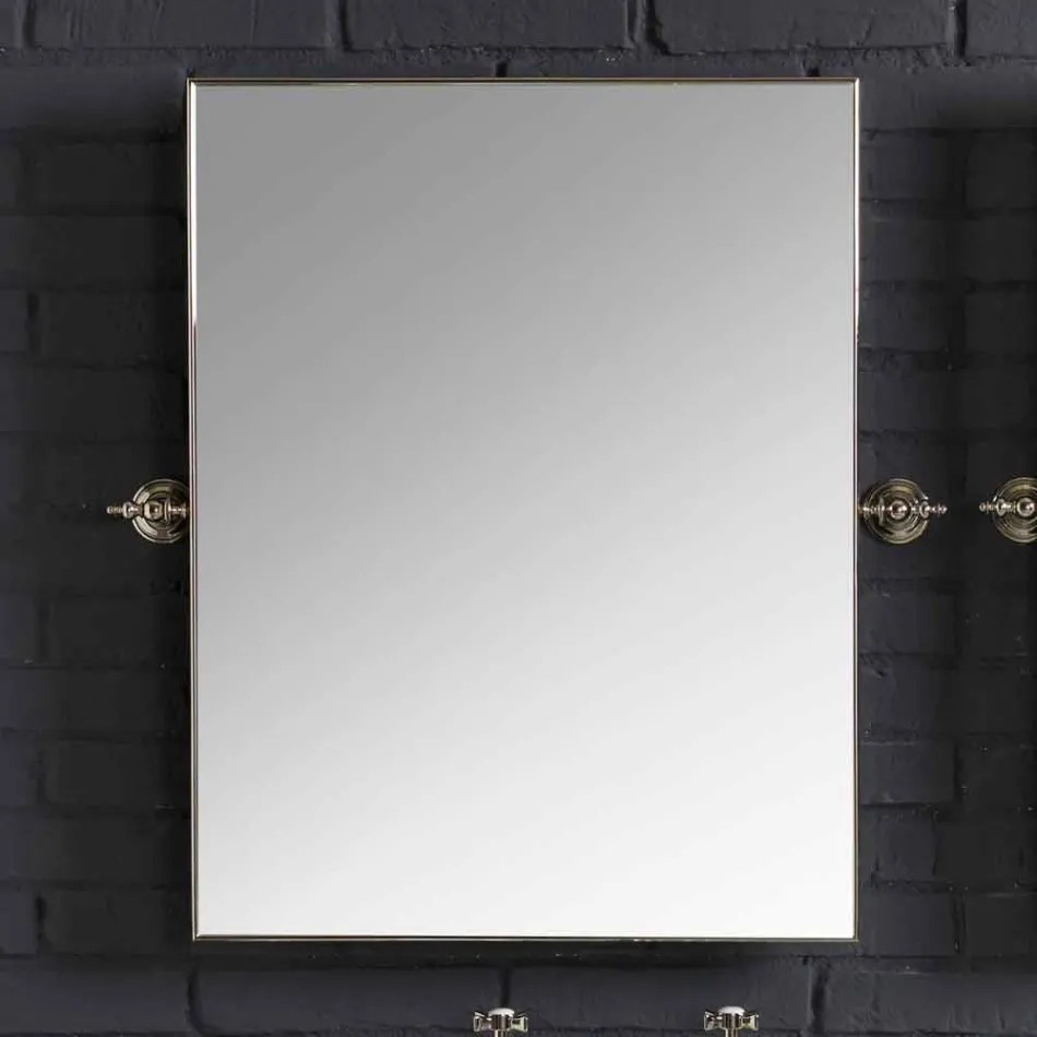 Set bagno con consolle doppia in ceramica bianca su struttura Linear Viadurini