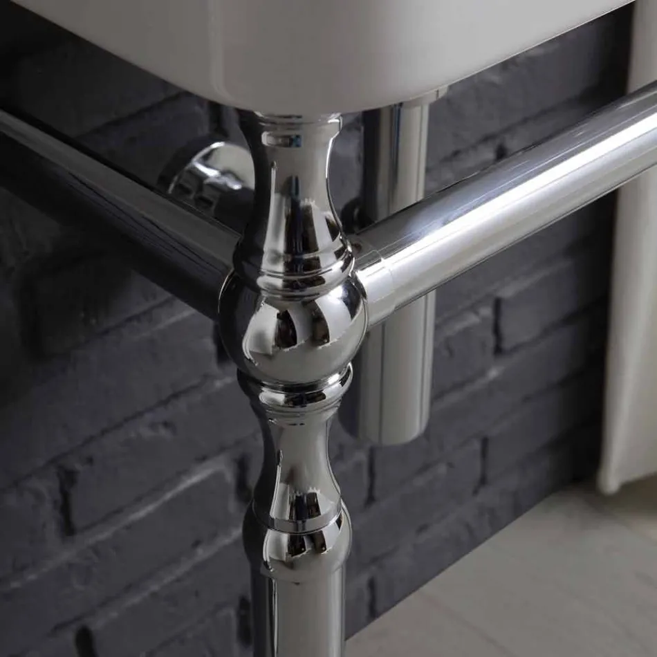 Set bagno con lavabo su struttura e specchio in briccola Creativity Viadurini