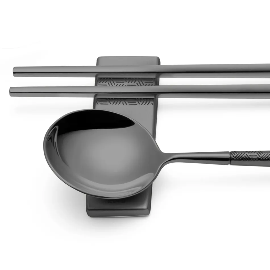 Set Composto da Cucchiaio Frutta, Bacchette e Poggia Posate con Origami - Osaka Viadurini