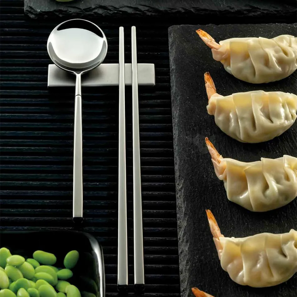 Set Composto da Cucchiaio Frutta, Bacchette e Poggia Posate - Osaka Viadurini