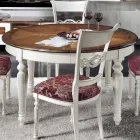 Set da 4 Sedie in Legno Bianco Spigolato e Tessuto Made in Italy - Alite Viadurini