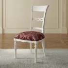 Set da 4 Sedie in Legno Bianco Spigolato e Tessuto Made in Italy - Alite Viadurini