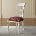 Set da 4 Sedie in Legno Bianco Spigolato e Tessuto Made in Italy - Alite