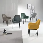 Set di 2 Poltroncine Imbottite in Tessuto Colorato e Struttura in Metallo - Valeria Viadurini