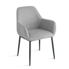 Set di 2 Poltroncine Imbottite in Tessuto Colorato e Struttura in Metallo - Valeria Viadurini