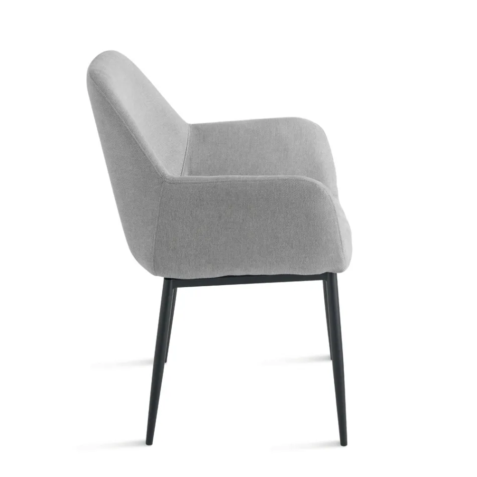 Set di 2 Poltroncine Imbottite in Tessuto Colorato e Struttura in Metallo - Valeria Viadurini