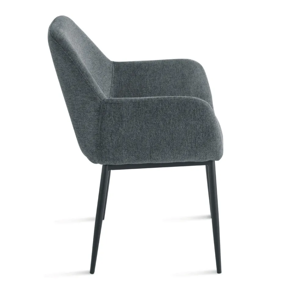 Set di 2 Poltroncine Imbottite in Tessuto Colorato e Struttura in Metallo - Valeria Viadurini