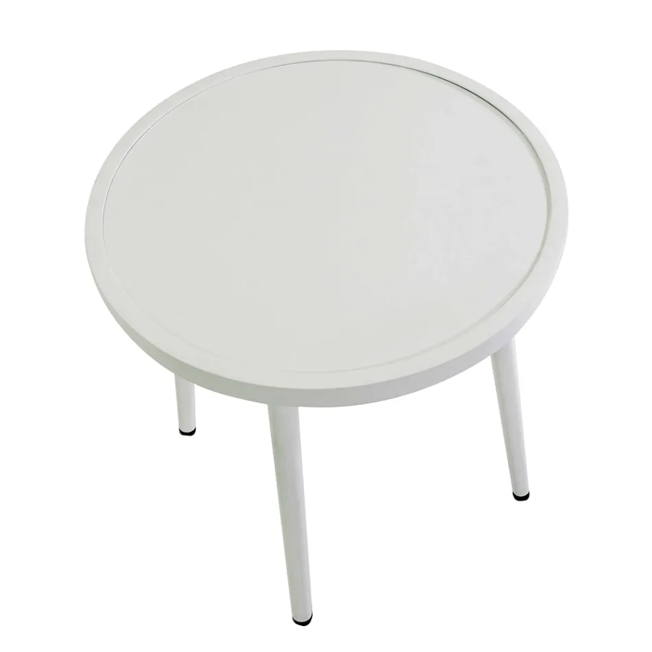 Set di 2 Poltrone con Tavolino in Alluminio di Diverse Finiture - Souvenir Viadurini