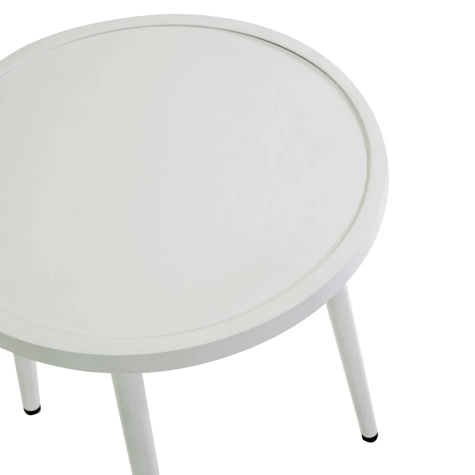 Set di 2 Poltrone con Tavolino in Alluminio di Diverse Finiture - Souvenir Viadurini