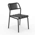 Set di 2 Sedie da Giardino in Alluminio e Schienale in Corda - Risplendente Viadurini