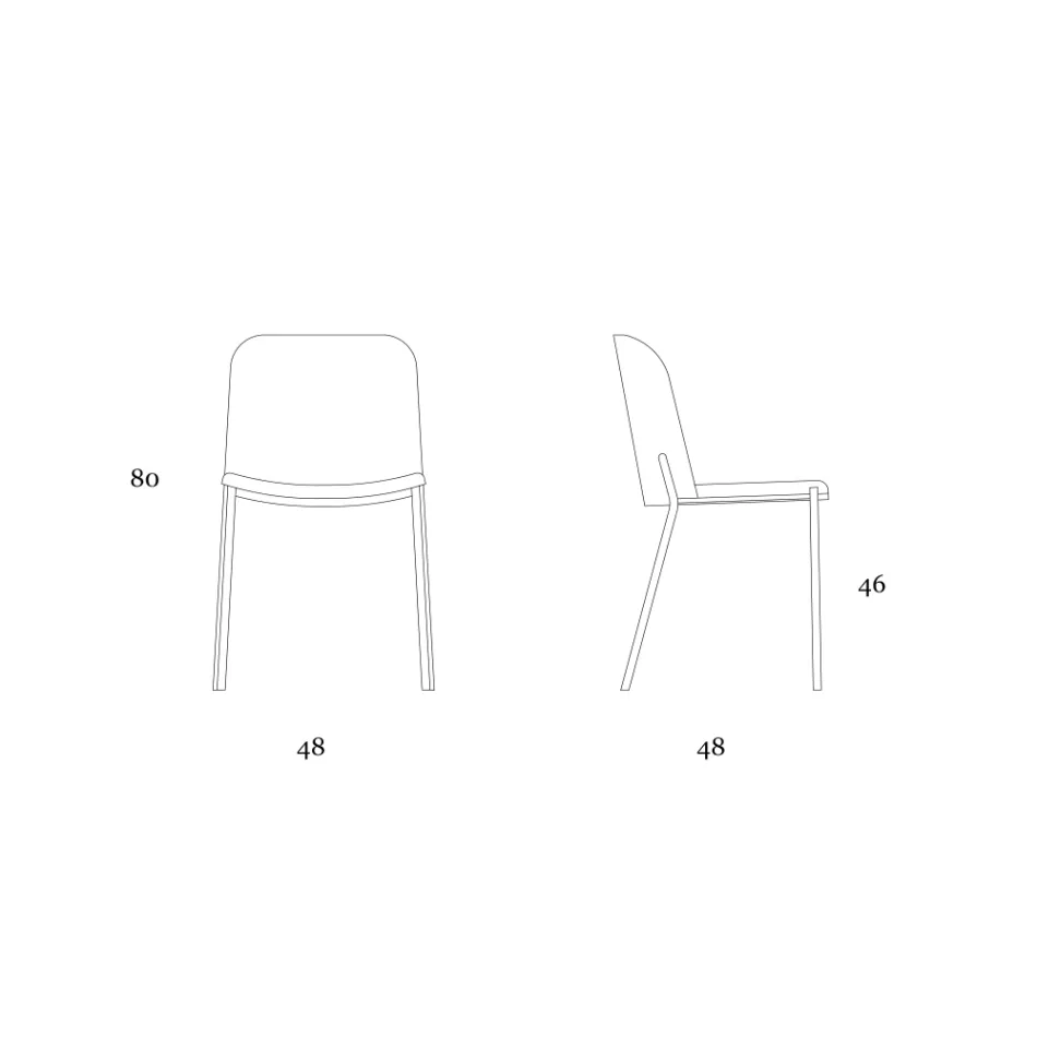 Set di 2 Sedie da Soggiorno in Tessuto e Metallo Made in Italy - Edera Viadurini