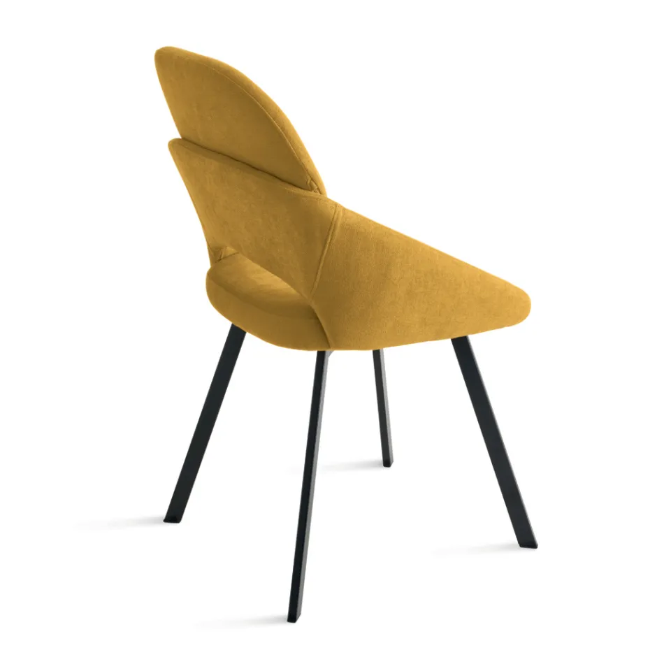 Set di 2 Sedie Imbottite in Tessuto Colorato e Struttura in Metallo - Damian Viadurini