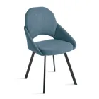 Set di 2 Sedie Imbottite in Tessuto Colorato e Struttura in Metallo - Damian Viadurini