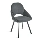 Set di 2 Sedie Imbottite in Tessuto Colorato e Struttura in Metallo - Damian Viadurini