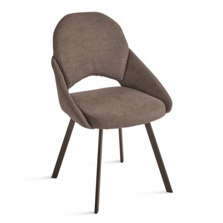 Set di 2 Sedie Imbottite in Tessuto Colorato e Struttura in Metallo - Damian Viadurini