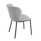 Set di 2 Sedie Imbottite in Tessuto con Struttura in Metallo Verniciato - Leandra Viadurini