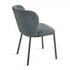Set di 2 Sedie Imbottite in Tessuto con Struttura in Metallo Verniciato - Leandra Viadurini