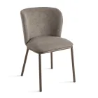 Set di 2 Sedie Imbottite in Tessuto con Struttura in Metallo Verniciato - Leandra Viadurini