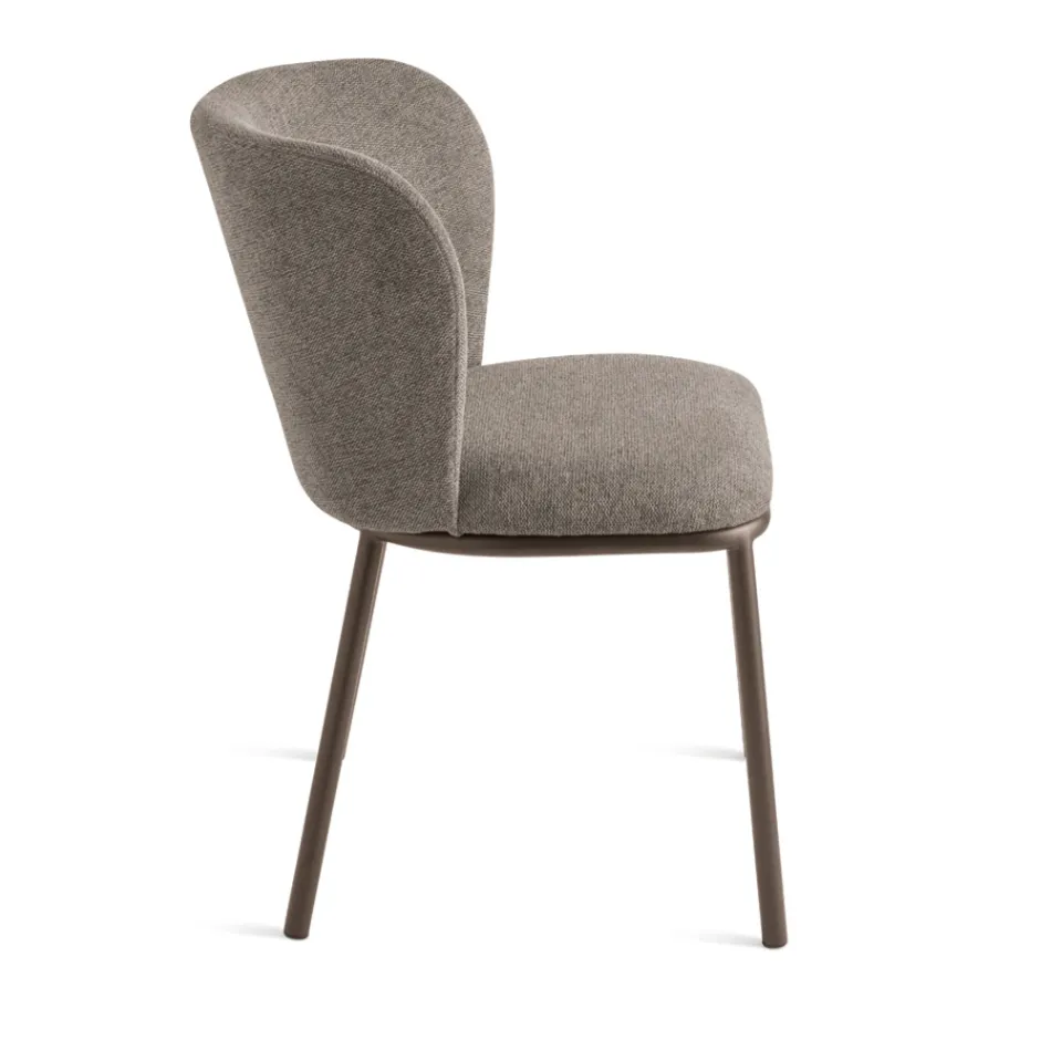 Set di 2 Sedie Imbottite in Tessuto con Struttura in Metallo Verniciato - Leandra Viadurini