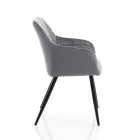 Set di 2 Sedie in Tessuto Effetto Velluto - Plutonio Viadurini